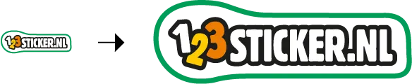 kleine countourgesneden sticker logo