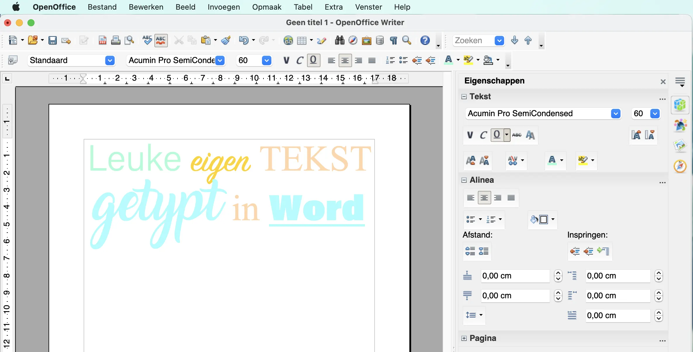 Leuke tekst getypt in Word