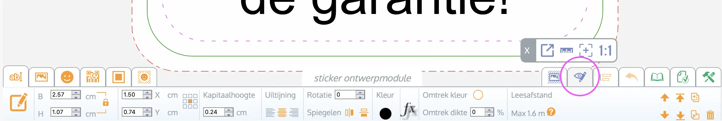 popup weergaveopties