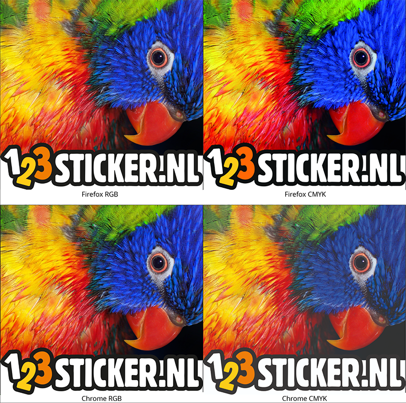 RGB vs CMYK in zelfde browser