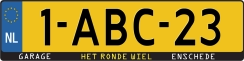 Garage voorbeeld kentekenplaathouder
