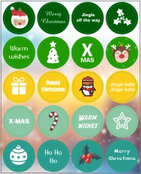 Kerst stickervel
